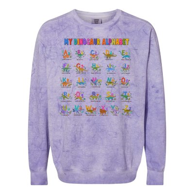 Cool Dinosaur Alphabet Back To School Colorblast Crewneck Sweatshirt