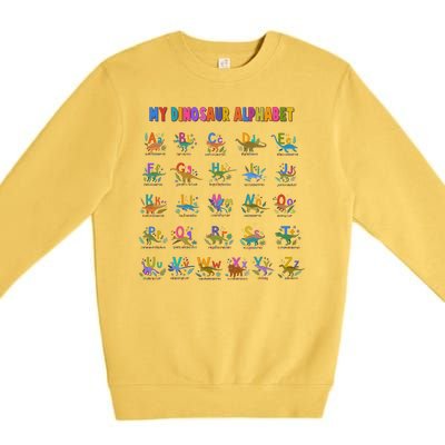 Cool Dinosaur Alphabet Back To School Premium Crewneck Sweatshirt