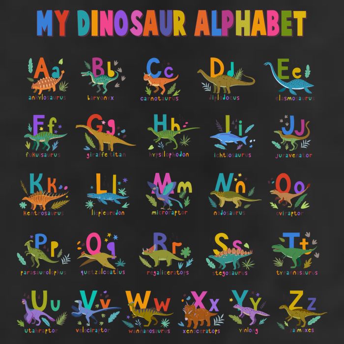 Cool Dinosaur Alphabet Back To School 7 Panel Mesh Trucker Snapback Hat
