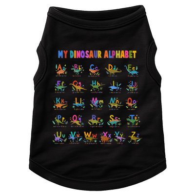 Cool Dinosaur Alphabet Back To School Doggie Tank