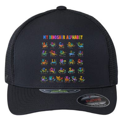 Cool Dinosaur Alphabet Back To School Flexfit Unipanel Trucker Cap