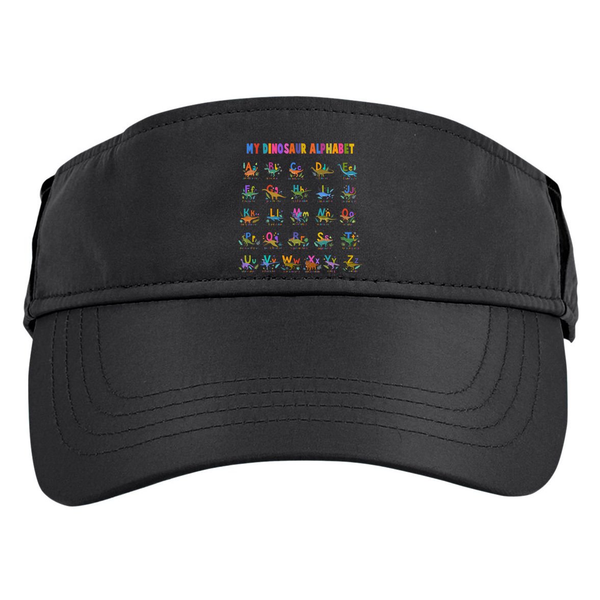 Cool Dinosaur Alphabet Back To School Adult Drive Performance Visor