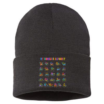 Cool Dinosaur Alphabet Back To School Sustainable Knit Beanie