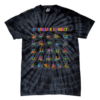Cool Dinosaur Alphabet Back To School Tie-Dye T-Shirt