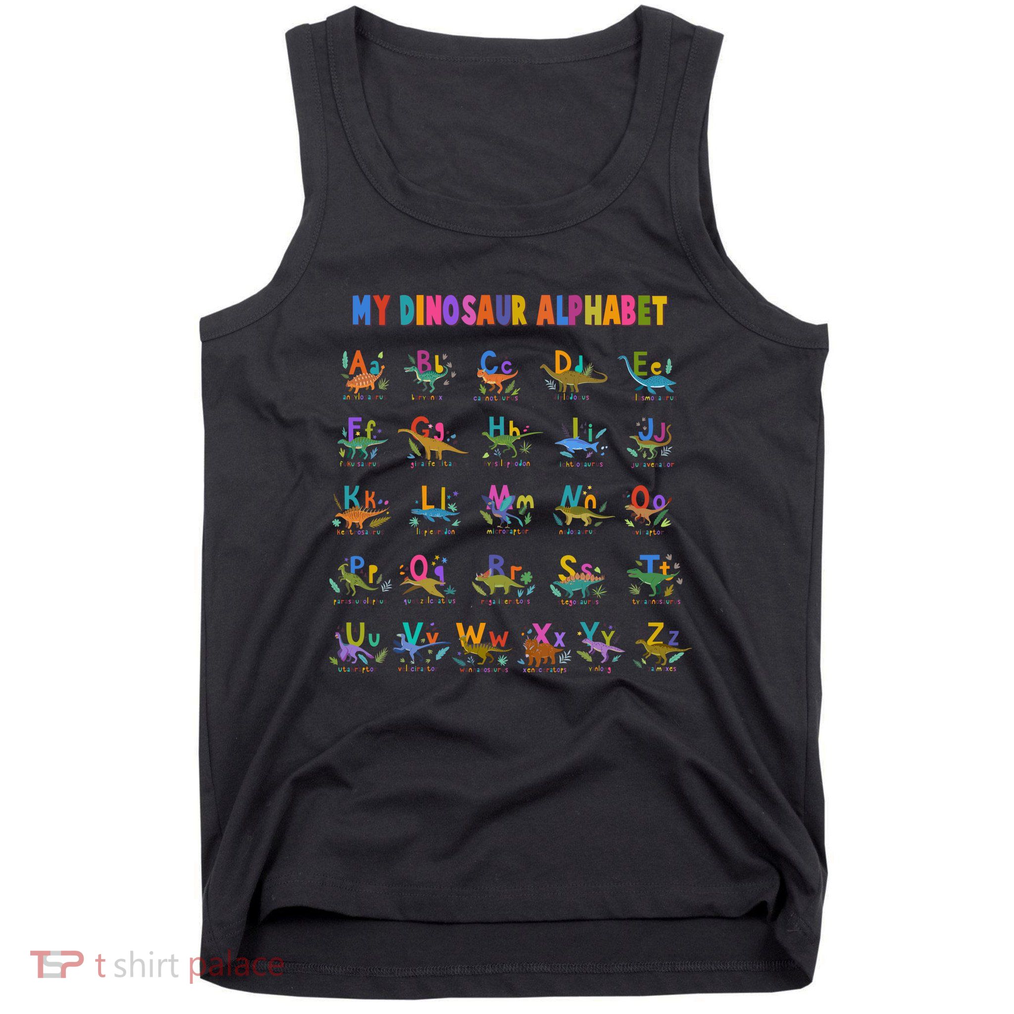 Cool Dinosaur Alphabet Back To School Tank Top