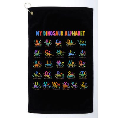 Cool Dinosaur Alphabet Back To School Golf Towel