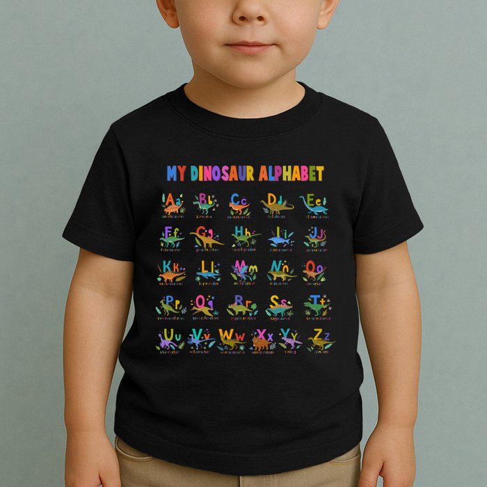 Cool Dinosaur Alphabet Back To School Toddler T-Shirt
