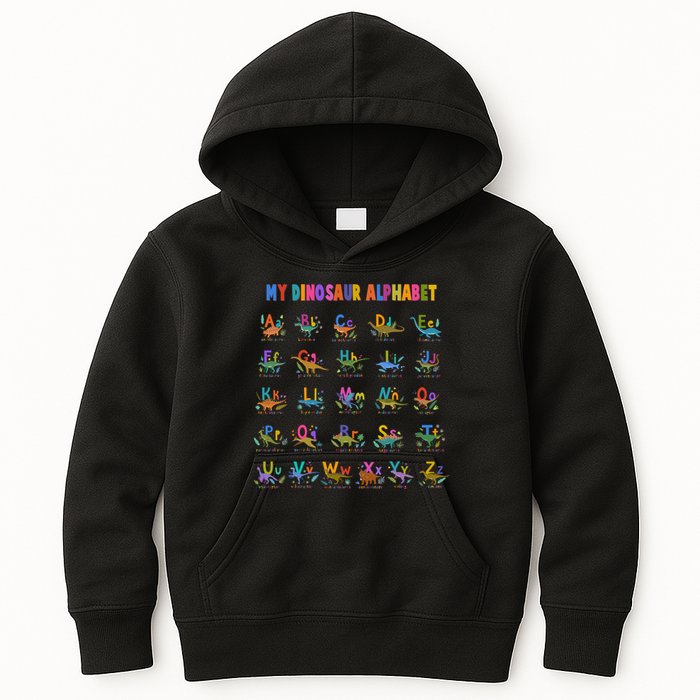 Cool Dinosaur Alphabet Back To School Kids Hoodie