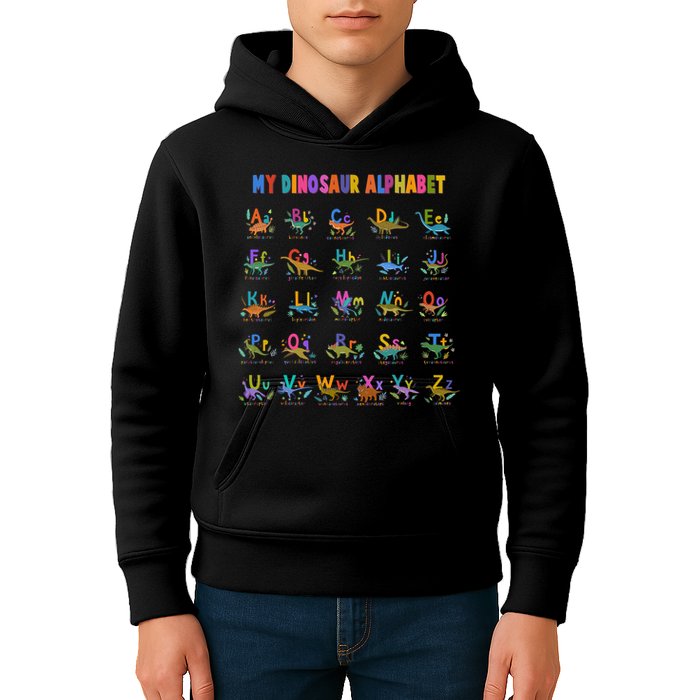 Cool Dinosaur Alphabet Back To School Kids Hoodie