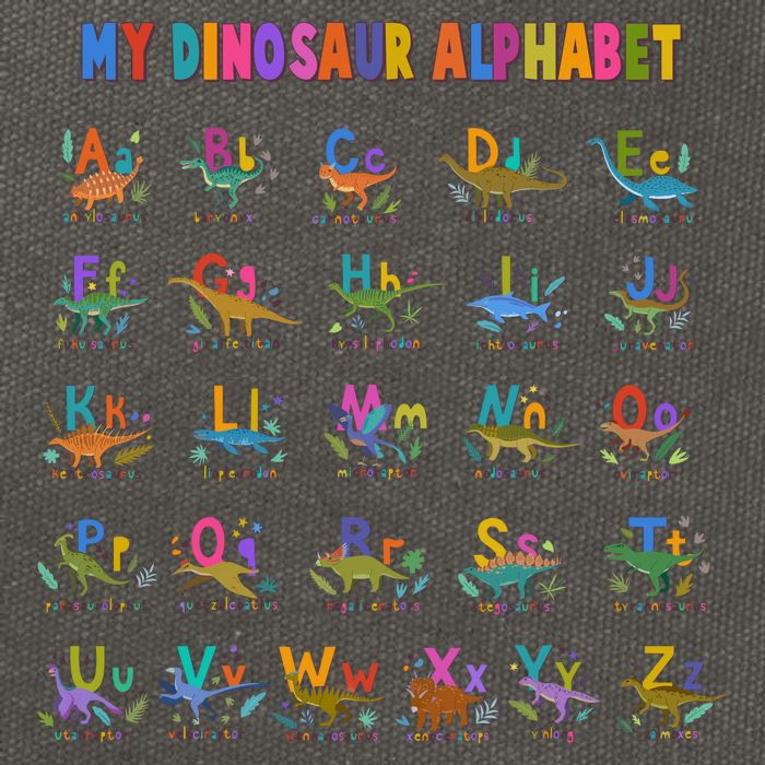 Cool Dinosaur Alphabet Back To School Cotton Canvas Backpack