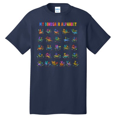 Cool Dinosaur Alphabet Back To School Tall T-Shirt