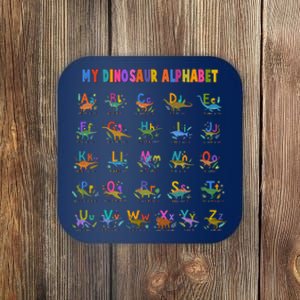 Cool Dinosaur Alphabet Back To School Coaster