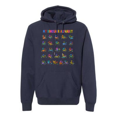 Cool Dinosaur Alphabet Back To School Premium Hoodie