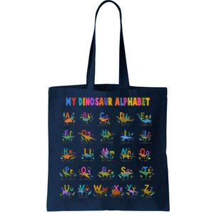 Cool Dinosaur Alphabet Back To School Tote Bag