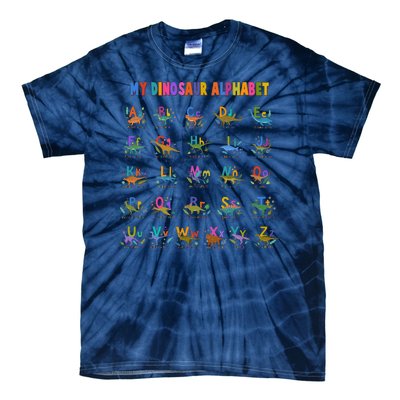 Cool Dinosaur Alphabet Back To School Tie-Dye T-Shirt