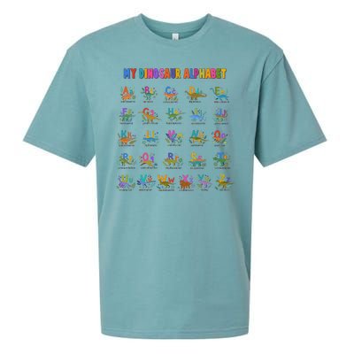 Cool Dinosaur Alphabet Back To School Sueded Cloud Jersey T-Shirt