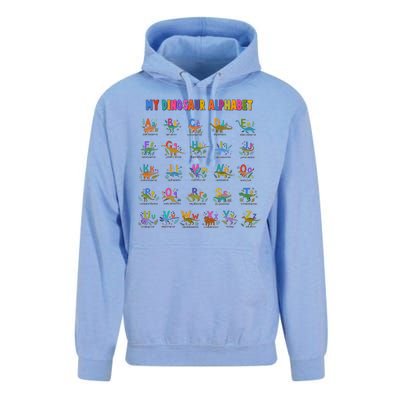 Cool Dinosaur Alphabet Back To School Unisex Surf Hoodie