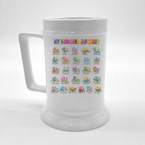 Cool Dinosaur Alphabet Back To School Beer Stein