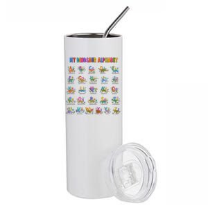 Cool Dinosaur Alphabet Back To School Stainless Steel Tumbler