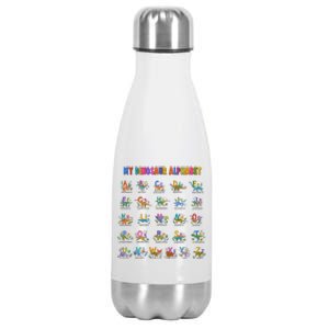 Cool Dinosaur Alphabet Back To School Stainless Steel Insulated Water Bottle