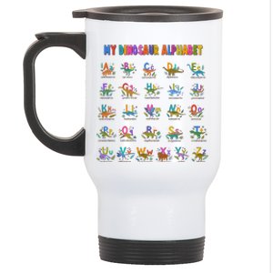 Cool Dinosaur Alphabet Back To School Stainless Steel Travel Mug