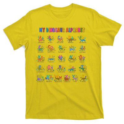 Cool Dinosaur Alphabet Back To School T-Shirt