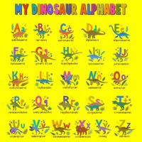 Cool Dinosaur Alphabet Back To School Button