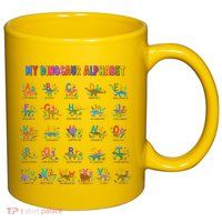 Cool Dinosaur Alphabet Back To School 11oz C Handle Ceramic Mug