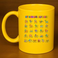 Cool Dinosaur Alphabet Back To School 11oz C Handle Ceramic Mug