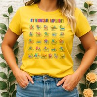 Cool Dinosaur Alphabet Back To School Womens T-Shirt