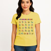 Cool Dinosaur Alphabet Back To School Womens T-Shirt