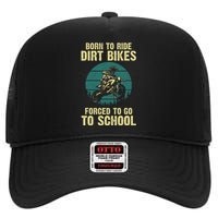 Cute Dirt Bike Art For Women Motorcycle Dirtbike High Crown Mesh Back Trucker Hat