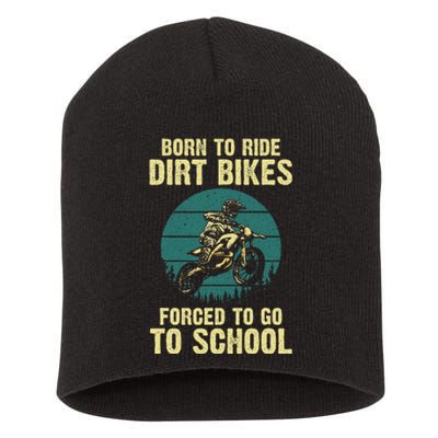 Cute Dirt Bike Art For Women Motorcycle Dirtbike Short Acrylic Beanie