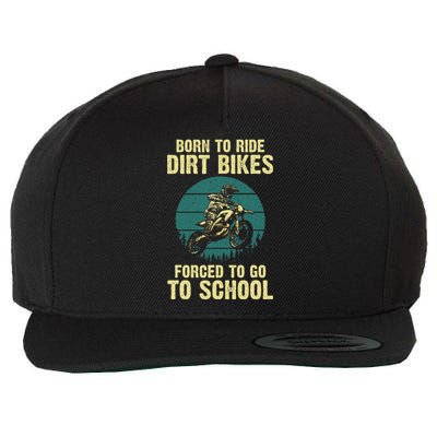 Cute Dirt Bike Art For Women Motorcycle Dirtbike Wool Snapback Cap