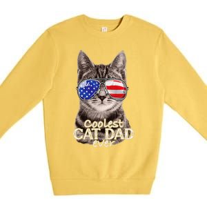 Cat Dad Best Cat Father Ever Fathers Day Christmas Cat Daddy Premium Crewneck Sweatshirt