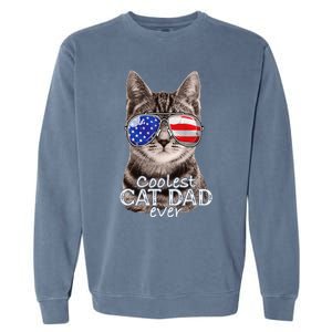 Cat Dad Best Cat Father Ever Fathers Day Christmas Cat Daddy Garment-Dyed Sweatshirt