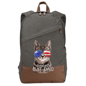 Cat Dad Best Cat Father Ever Fathers Day Christmas Cat Daddy Cotton Canvas Backpack