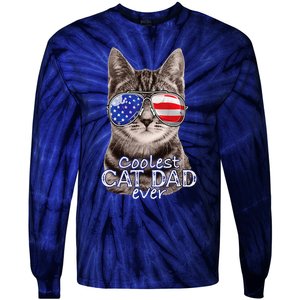 Cat Dad Best Cat Father Ever Fathers Day Christmas Cat Daddy Tie-Dye Long Sleeve Shirt