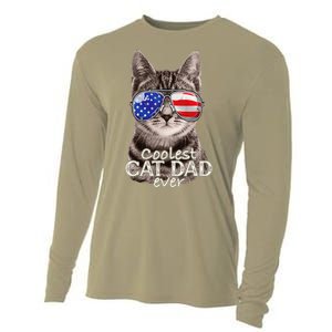 Cat Dad Best Cat Father Ever Fathers Day Christmas Cat Daddy Cooling Performance Long Sleeve Crew