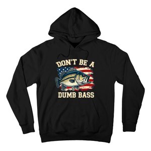 Classic DonT Be A Dumb Bass Funny Fishing Usa Flag Hoodie