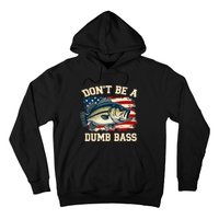 Classic DonT Be A Dumb Bass Funny Fishing Usa Flag Hoodie