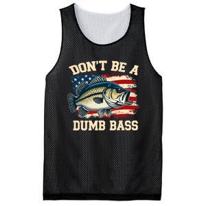 Classic DonT Be A Dumb Bass Funny Fishing Usa Flag Mesh Reversible Basketball Jersey Tank