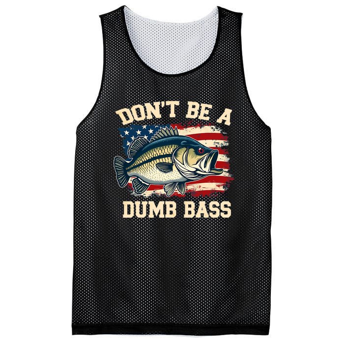 Classic DonT Be A Dumb Bass Funny Fishing Usa Flag Mesh Reversible Basketball Jersey Tank