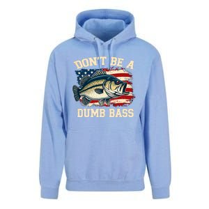 Classic DonT Be A Dumb Bass Funny Fishing Usa Flag Unisex Surf Hoodie