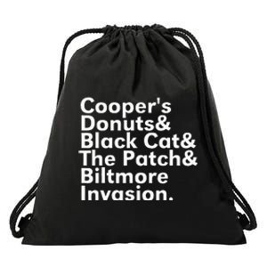 CooperS Donuts & Black Cat & The Patch Drawstring Bag