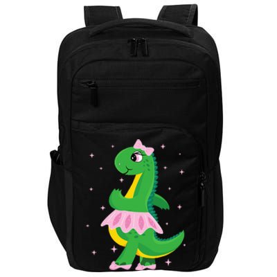 Cute Dinosaur Ballerina in Tutu Impact Tech Backpack