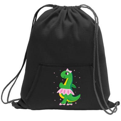 Cute Dinosaur Ballerina in Tutu Sweatshirt Cinch Pack Bag