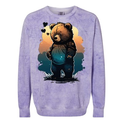 Cute Dressed Bear Daughter Wife Grandma  Colorblast Crewneck Sweatshirt