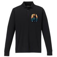 Cute Dressed Bear Daughter Wife Grandma  Performance Long Sleeve Polo