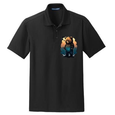 Cute Dressed Bear Daughter Wife Grandma  Dry Zone Grid Polo